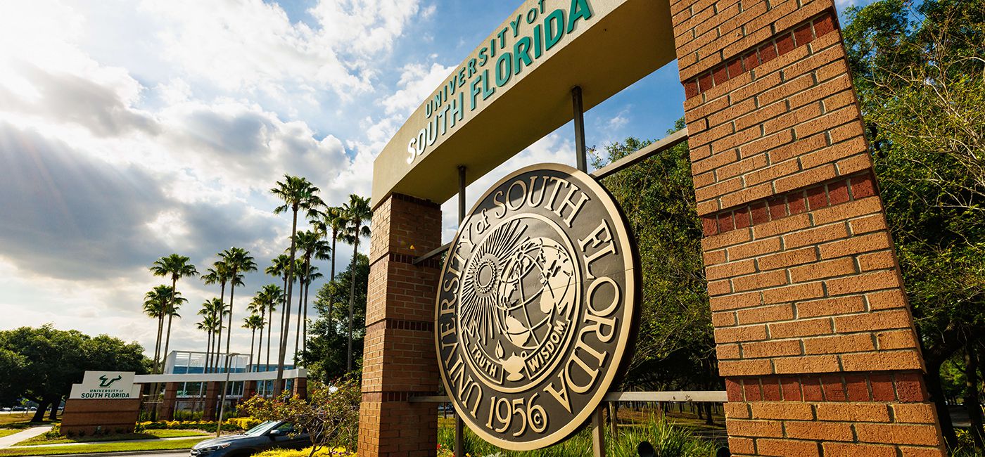 USF campus entrance (representative campus photo)