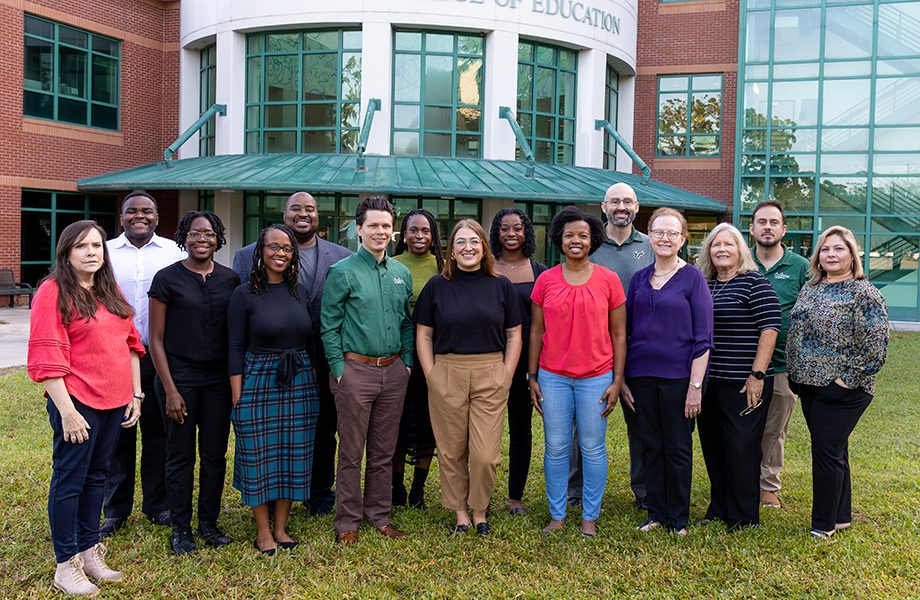 Institute faculty and staff outside the College of Education building